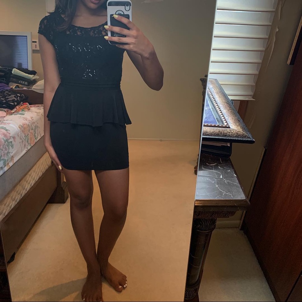 Black mini dress